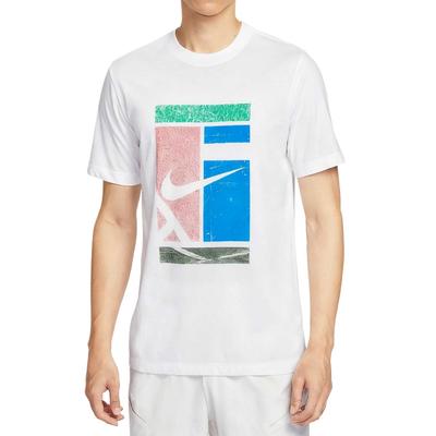 Men's Court Dri-FIT Graphic Short Sleeve T-Shirt White HV1789-100