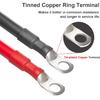 MILAPEAK 2 AWG Battery Cables, 8 Inch 2 Gauge Marine Battery Inverter Cable Set With 3/8" Terminals Lugs (Positive and Negative) for Solar, Rv, Car,