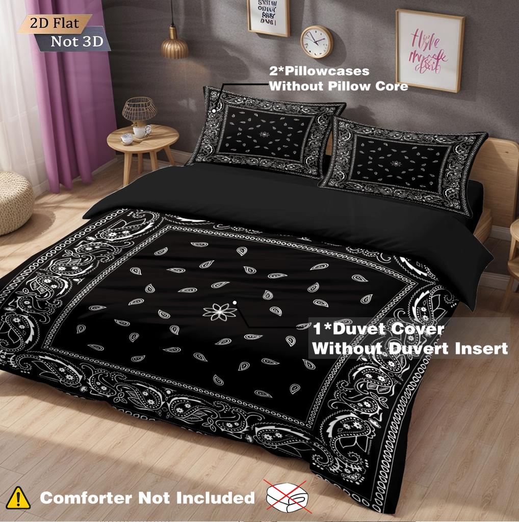 3pcs square textured floral print coreless bedding set comfortable multi size bedroom dormitory duvet covers, machine washable