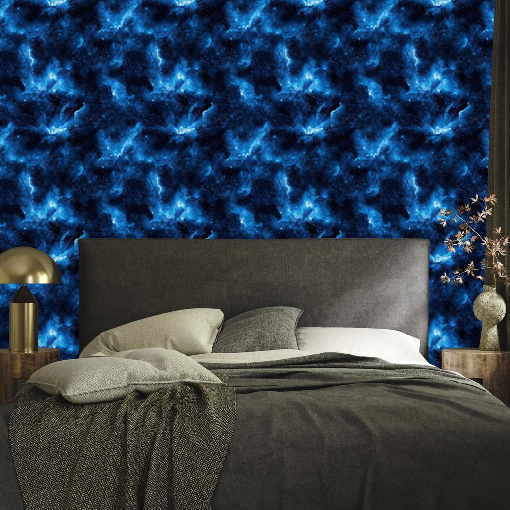 Watercolor Galaxy Navy Blue Wallpaper, Fine Detail 50x1000