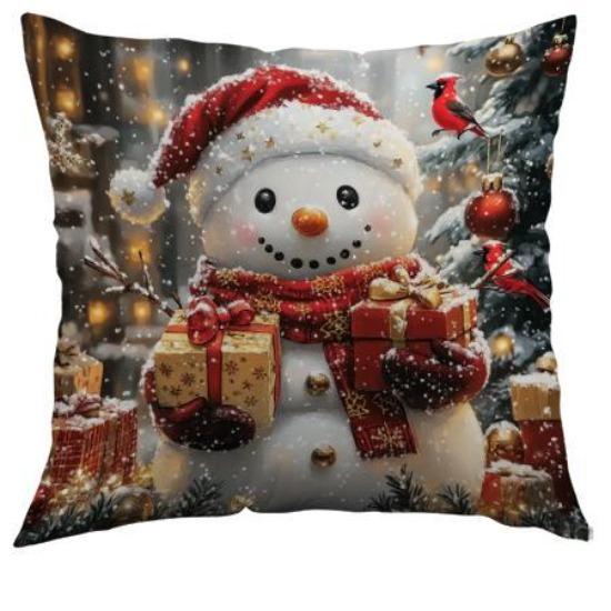 

Рождественская полиэстеровая подушка, декоративная наволочка для дивана 45*45cm