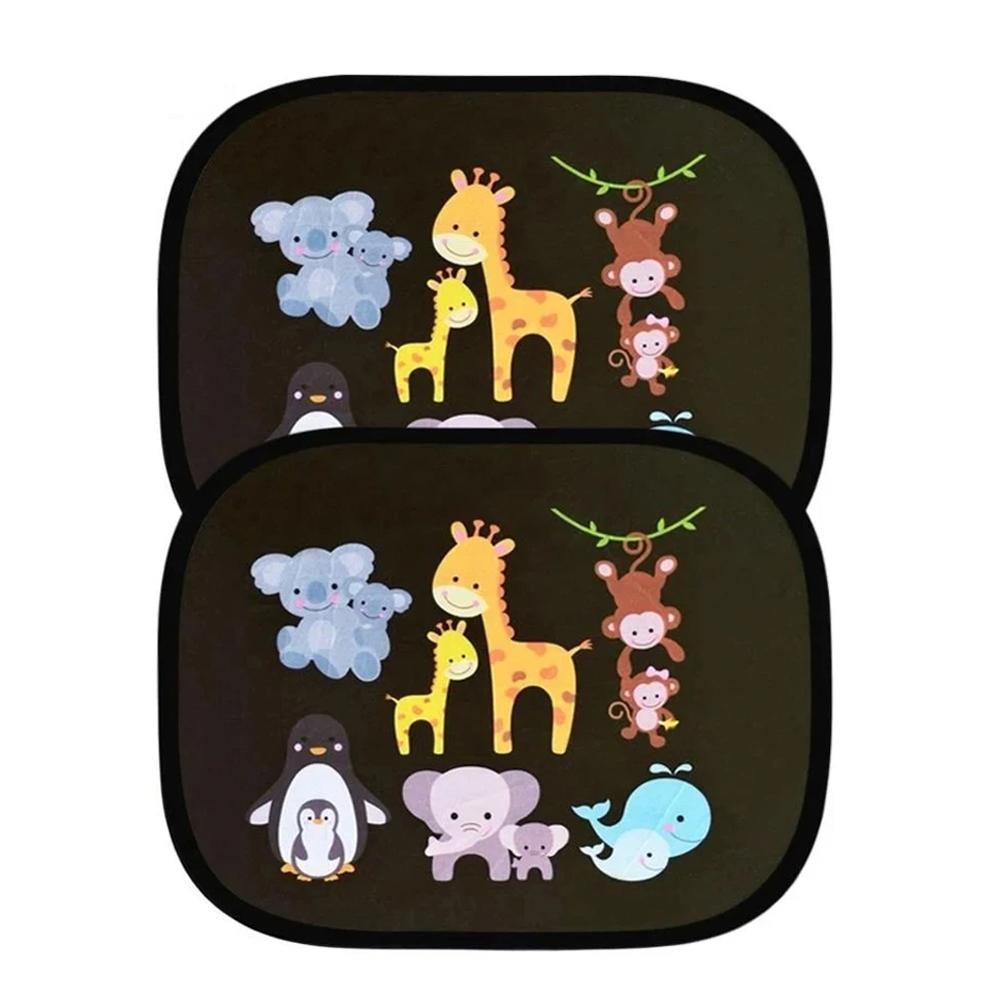 

2 шт., мультяшный автомобильный солнцезащитный козырек, боковое окно, адсорбционный солнцезащитный козырек, задняя боковая сетка для автомобильного окна для детей и взрослых