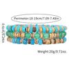 Natural Stone Wood Chip Coconut Shell Elastic Beaded Bracelet Set Retro Couple Beach Bracelet