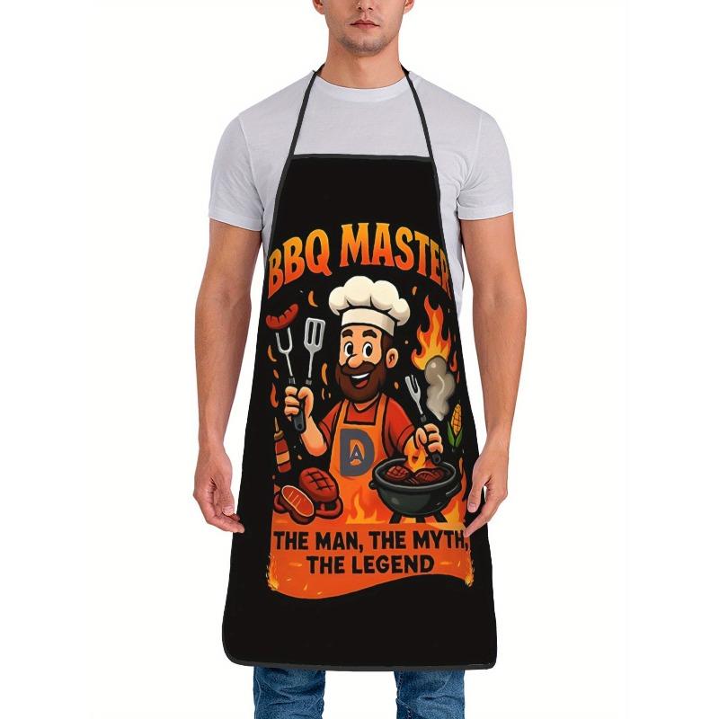 BBQ Master Apron, The Man The Myth The Legend Slogan, Grilling Chef Pattern, Multiple Sizes Available