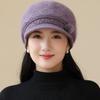 Women Winter Hat Plush Fur Lined Warm Cap For Women Casual Rabbit Fur Blend Streetwear Outdoor Fashion Knitted Hat