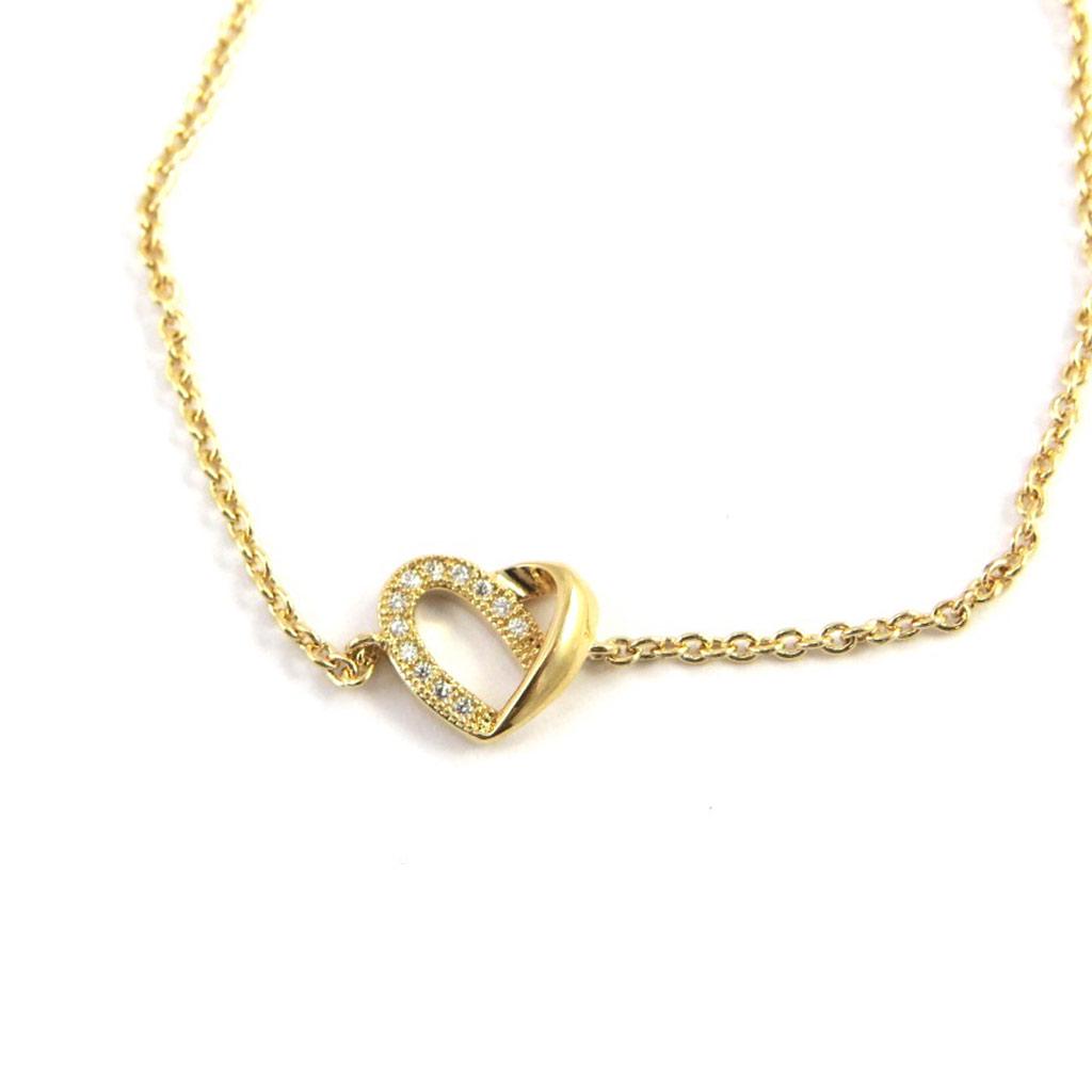 Les Trésors De Lily [M6235] - Gold Plated Bracelet 'Love' White Gold - 10x10 Mm