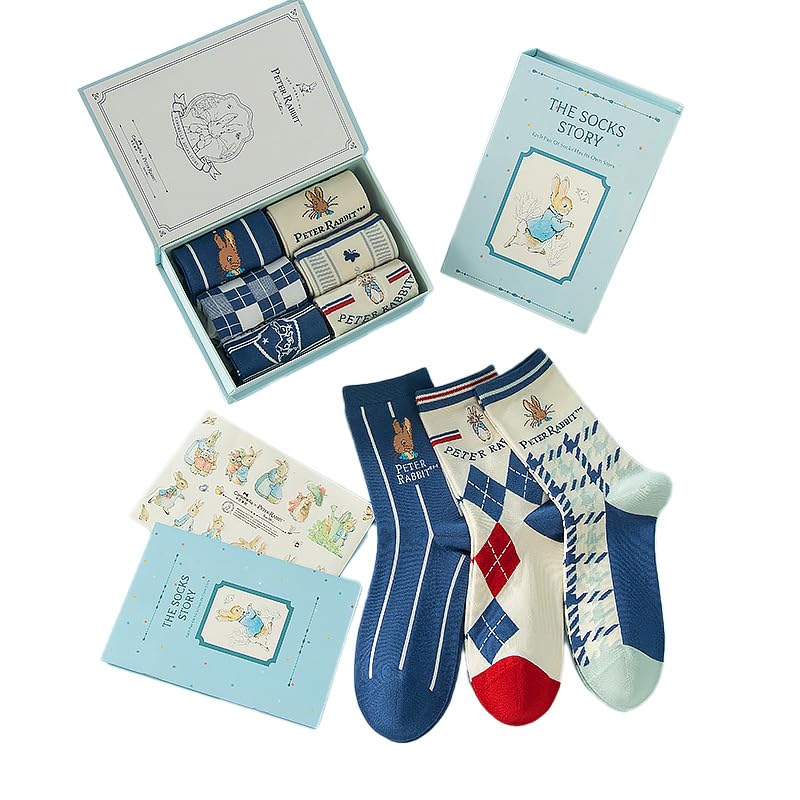 

CARAMELLA Питер Кролик Подарок Caramella Питер Милый Питер Кролик Размер E Носки, Набор из 6 пар, Осень/Зима, Носки, Кролик, Женские, Подарок, Взрослый, День рождения, розовый