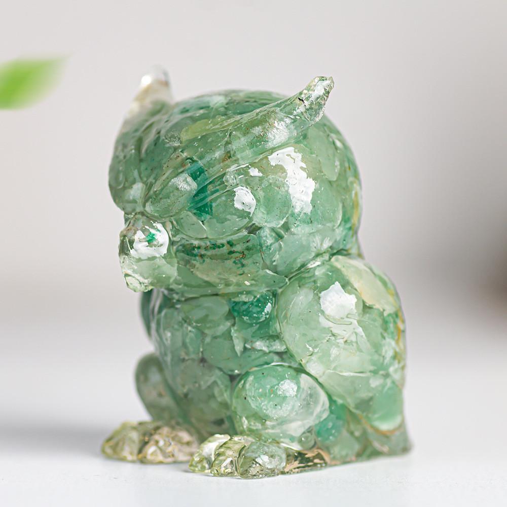 Resin Crystal Owl Figurine Home Decor Gift For Animal Lovers