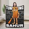 Tung Tung Tung Set Sahur di 6 Coperte Meme Brainrot Morbido Plaid in Peluche per Bambini Sedia Divano Letto Copri Trapunta in Flanella