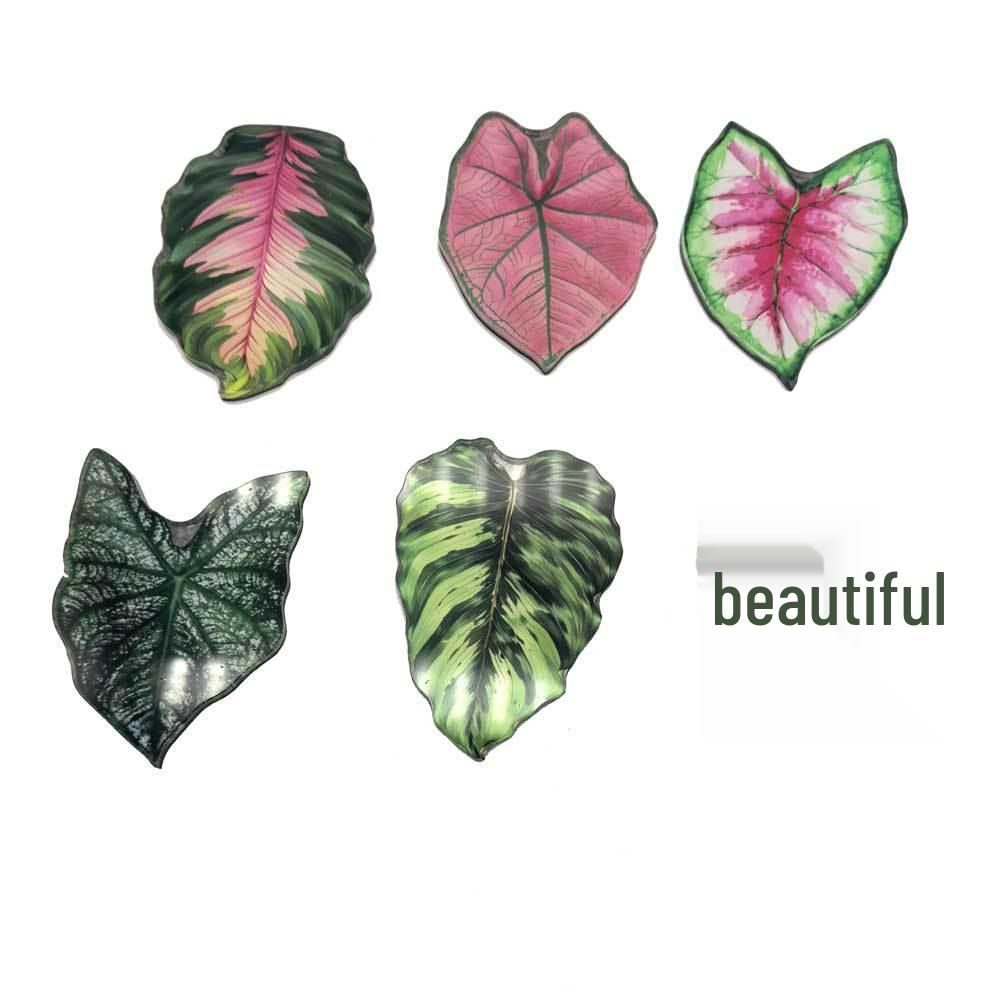 Creative Acrylic Tropical Plant Magnetic Fridge Sticker - Simulation Leaf Design