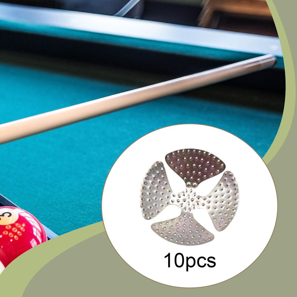 10Pcs Billiard Pool Cue Tip Shaper Part Repairing Smooth Stainless Steel Portable Billiard Accessory for Practice Bar Game Room