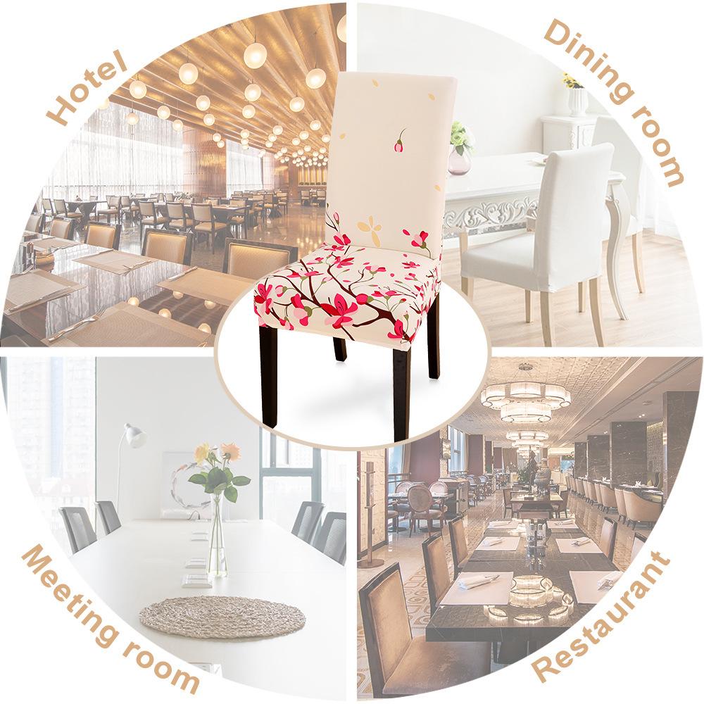 Potah na jídelní židli ze série Květiny Pro jídelnu Banket Hotel Kuchyň Spandex Elastický Tištěný Potah na židli Odnímatelný Omyvatelný Sedák Ozdobný