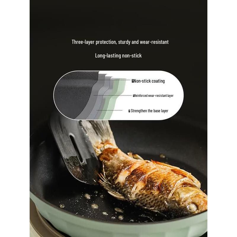 Beiding 26cm Light Cedar Green Non-Stick Frying Pan with Lid