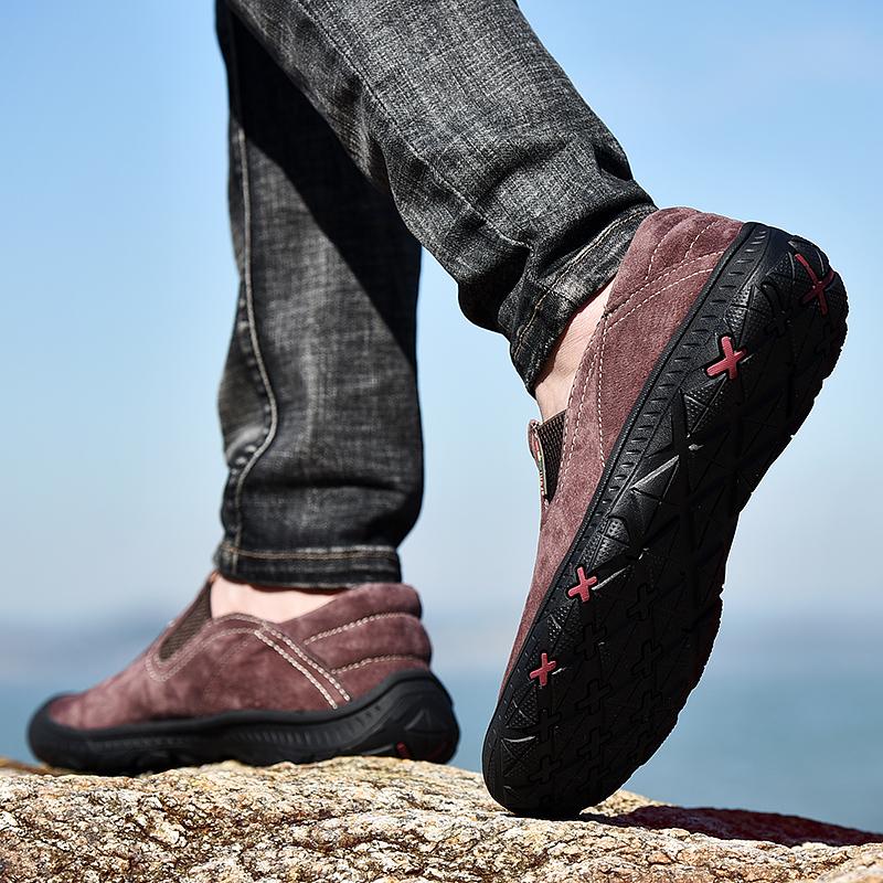 38-48 Casual Men's Shoes Retro British Style Leather Large Size Two-layer Pork Skin Driving Car Shoes