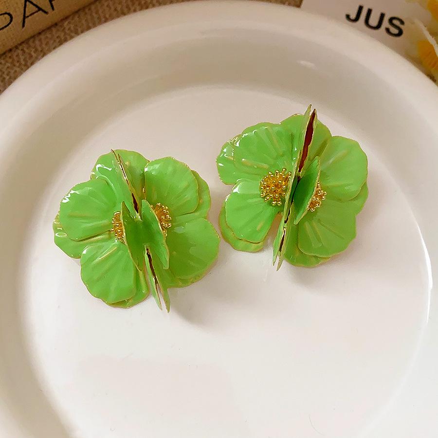 Mori Style Silver Needle Floral Glass Grape Tassel Earrings – Elegant High-End Design