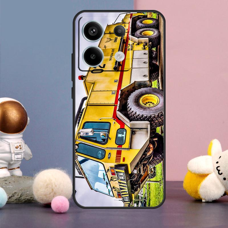 Fire Truck Case For Xiaomi Redmi Note 15 Pro Plus 10 11 12 13 14 Pro Redmi 15 15C 14C 10C 12C 13C Cover