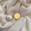 Korean semi-round cotton pearl stud earrings 1111 new retro premium large pearl earrings temperament earrings