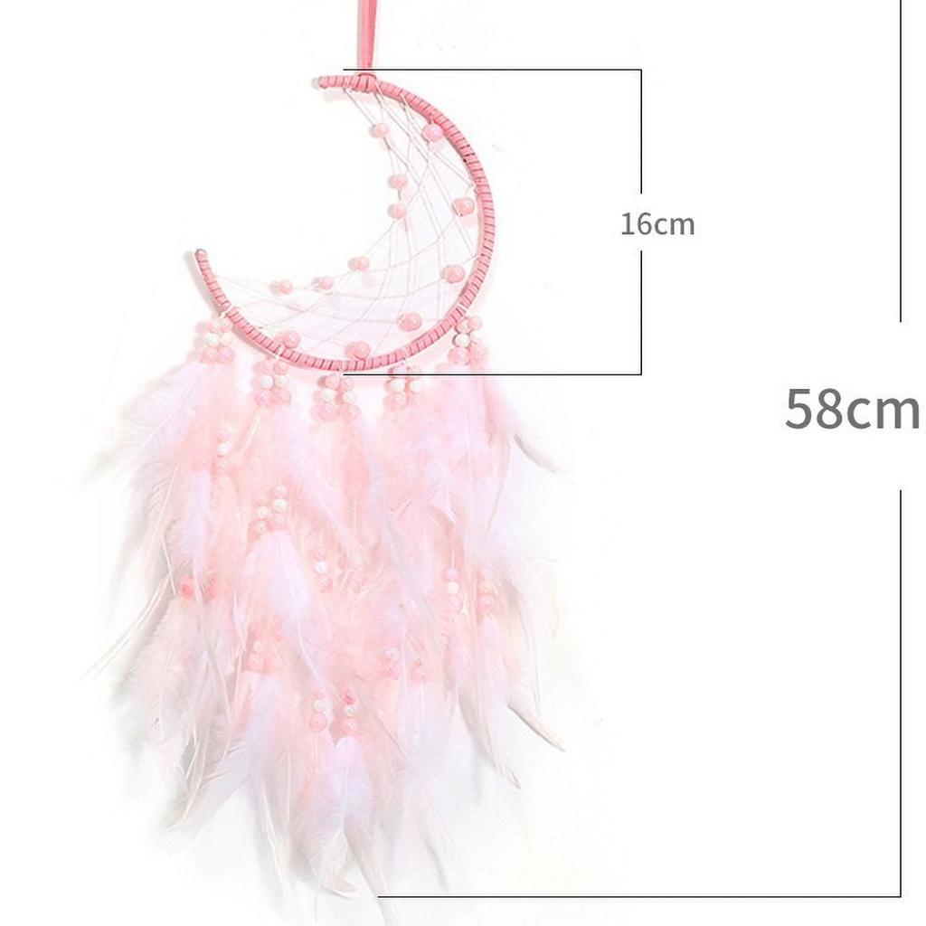 Dreamy Pink Dreamcatcher Pendant - Feather Car Charm & Travel Accessory, Unique Friendship Gift