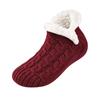 Warm Indoor Floor Socks with Cable Texture, Plush Lining and Traction Dots for Walking Around the Home in Cool Weather