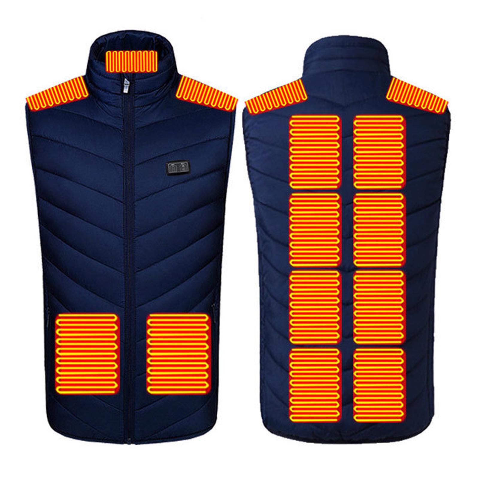 

Мужские и женские модные повседневные теплые жилеты с подогревом, однотонные XXL синий