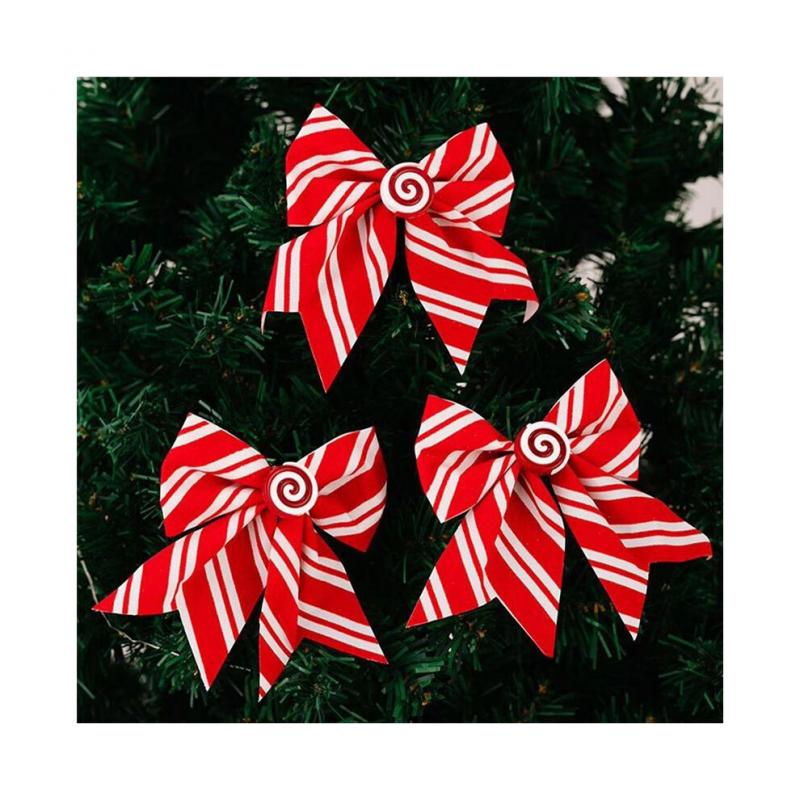 Weihnachtsschleifen, 12 Stück, Rot und Weiß, Festliche Dekorationen, Weihnachtsschleifen, Dekorationen für Girlanden, Hochzeiten im Freien, Partys