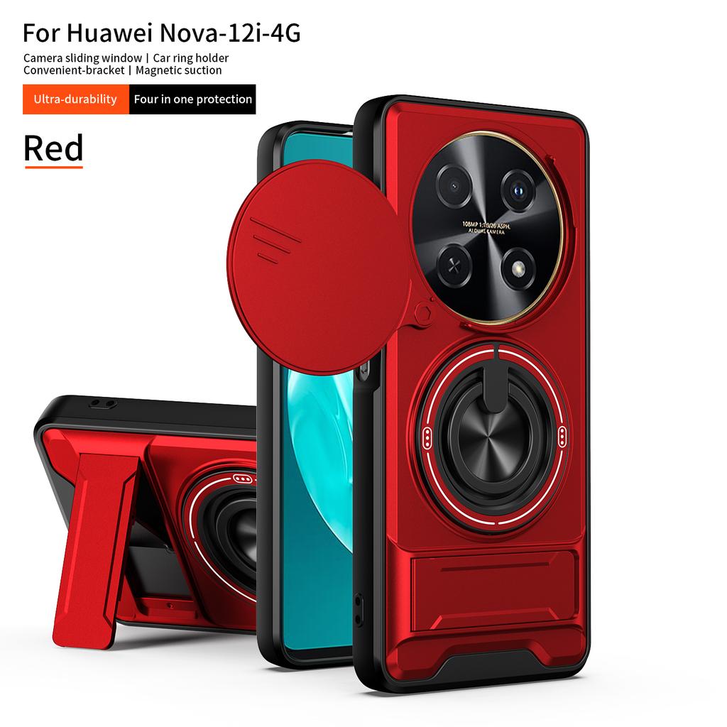 For Huawei Nova 12i Case Huawei Nova 13i Cover Phone Case Magnetic Holder Military Armor Camera Protection Cover