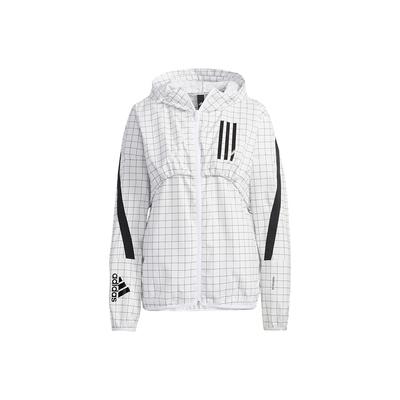 Viento en contra. Chaqueta Deportiva Casual a Cuadros con Capucha para Mujer Chaqueta Blanca GJ7725