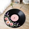 Rinted Vinyl Music Record Carpet Machine Washable Rug Gift for Music Lovers Rug Retro Vinyl Record Round Rug Non Slip Mat