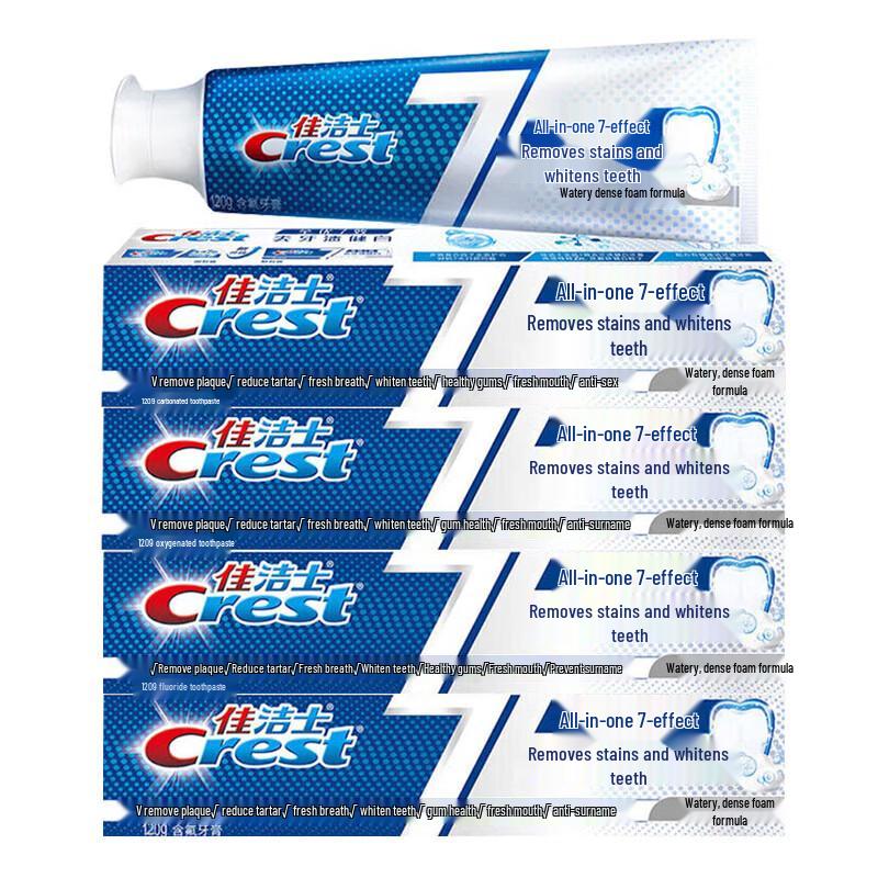 

Crest All-in-One 7 Effects Whitening Toothpaste 4-Pack with Vinda Tissues