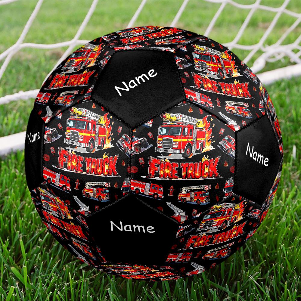 Custom Name Fire Truck Theme Size 5 Soccer Ball, Suitable for Both Indoor and Outdoor Matches, a Gift Suitable for Everyone.