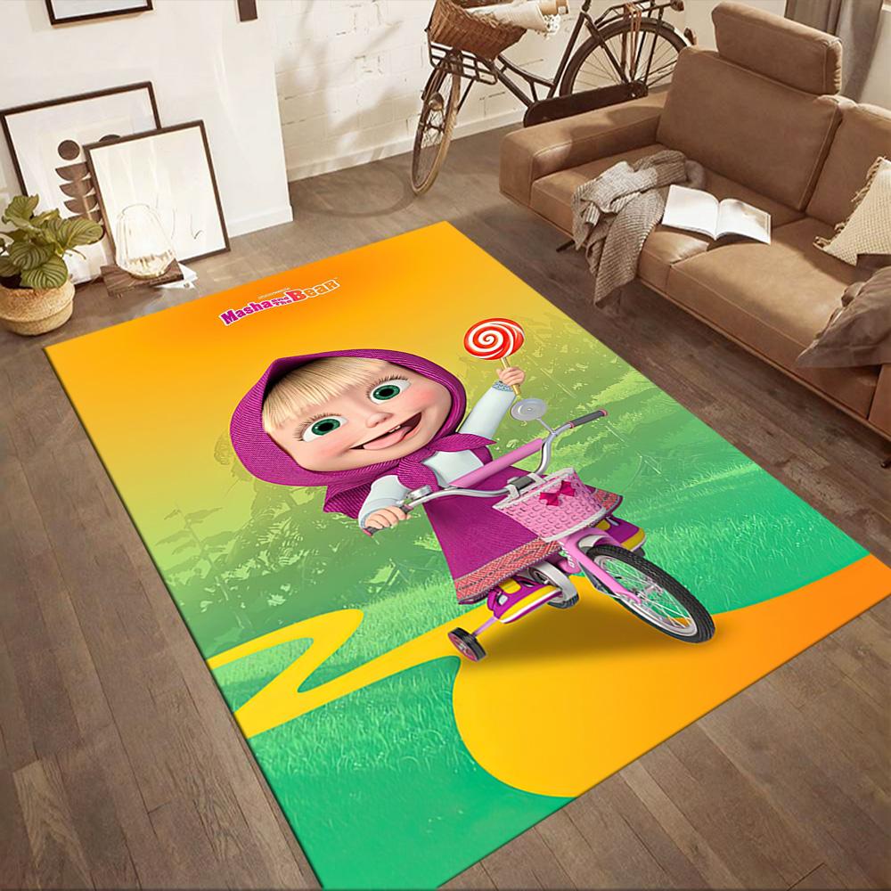 Masha Bear Floor Rug Office Rug Suitable for Playrooms Balcony Decorate Room Dormitory Anti-slip Rug Decorate Offices Spiritual Gift