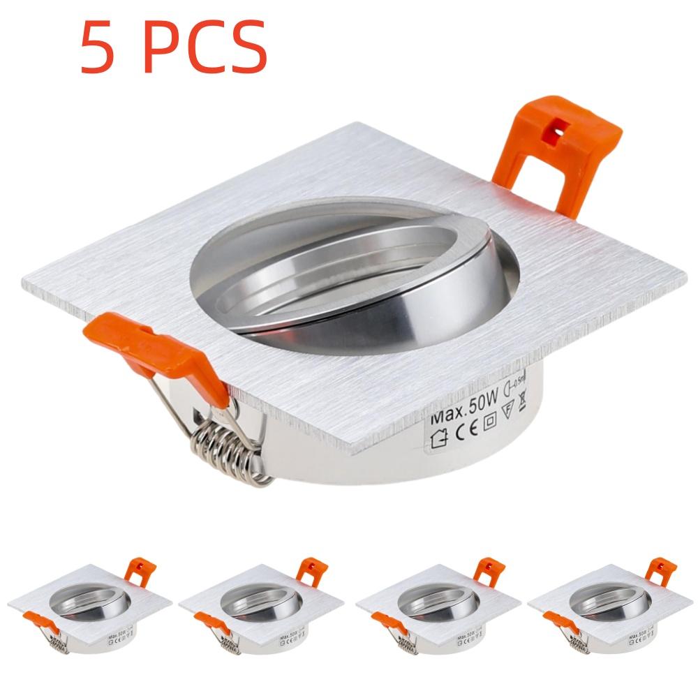 

5/10 шт. Встраиваемый светодиодный даунлайт GU10/MR16, монтажная рамка, квадратный патрон для лампы, отверстие для выреза 65 мм, потолочный точечный светильник, фитинг, арматура