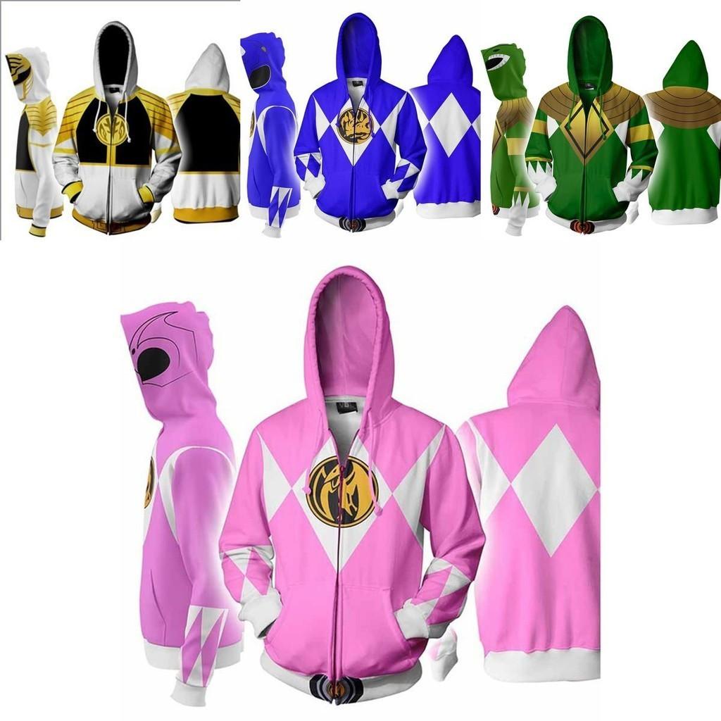 Mighty Morphin Power Rangers Cosplay 3d Printing Hoodie With Premium Quality