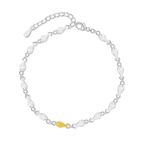 

Женский браслет, маленькая цепочка в виде рыбки, регулируемый браслет из ниток, ювелирный подарок на годовщину ко дню святого Валентина