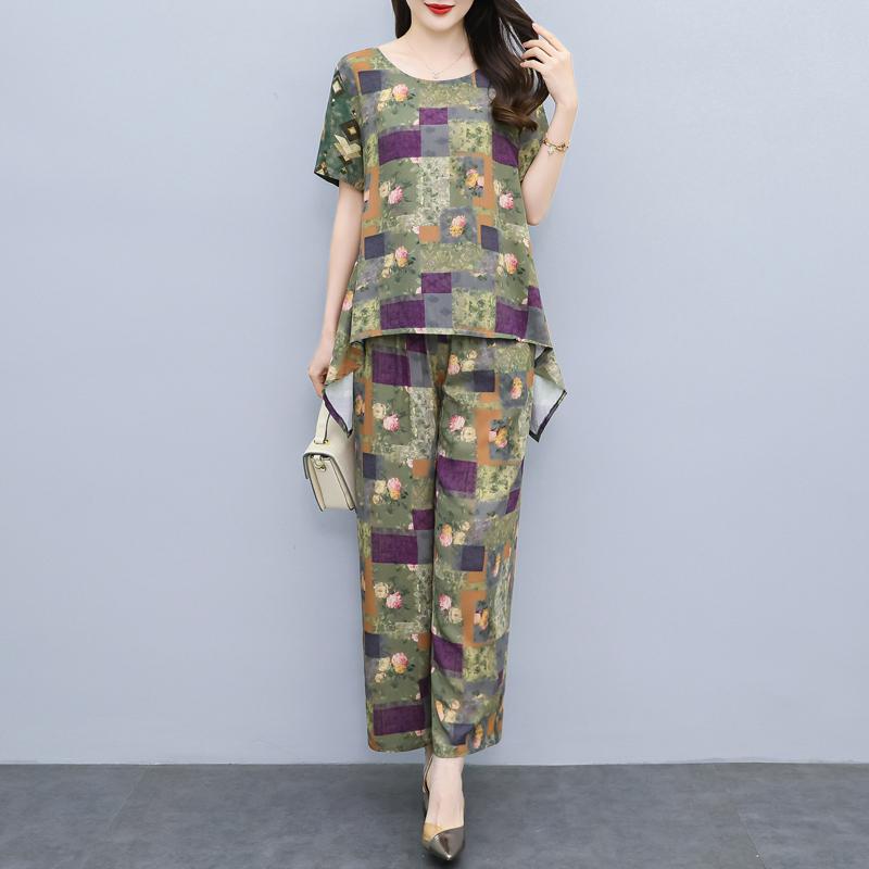 Sommer Damen 2-teiliges Set Übergröße Elegant Lässig Hosenanzüge Damenbekleidung