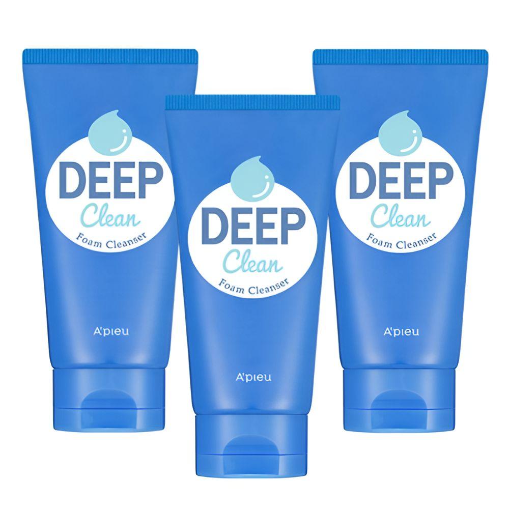 A’PIEU Deep Clean Foam Cleanser Deep Pore Facial Cleansing Foam 130ml x3