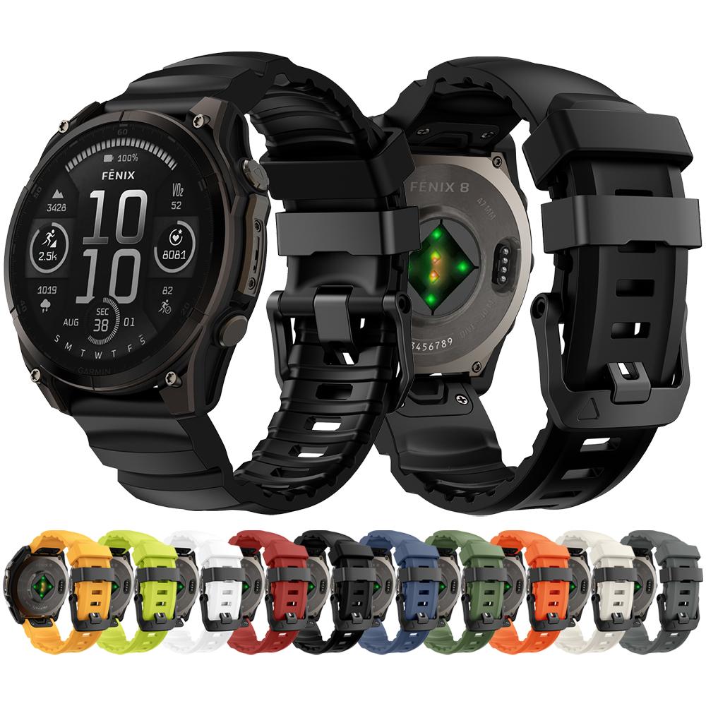 Sport Silicone Band For Garmin Fenix 8 E 7 7X Pro 6 6X 5 5X/Epix/Instinct/Forerunner 970 QuickFit 22mm 26mm Watch Strap Bracelet