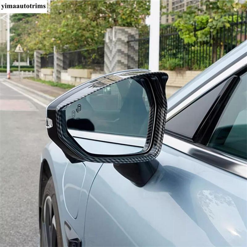 Car Rearview Mirror Rain Eyebrow Decoration Cover Trim For Geely Zeekr 001 - Chrome Black Accessories Exterior Styling