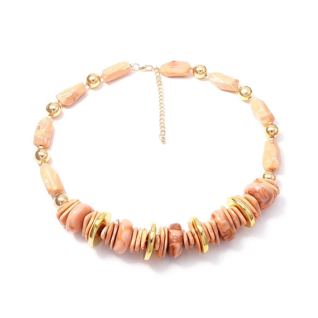 Bohemian Ethnic Fashion Creative Irregular Geometric Resin Beaded Choker Necklace Women Indian Statement Retro Necklace Jewelry