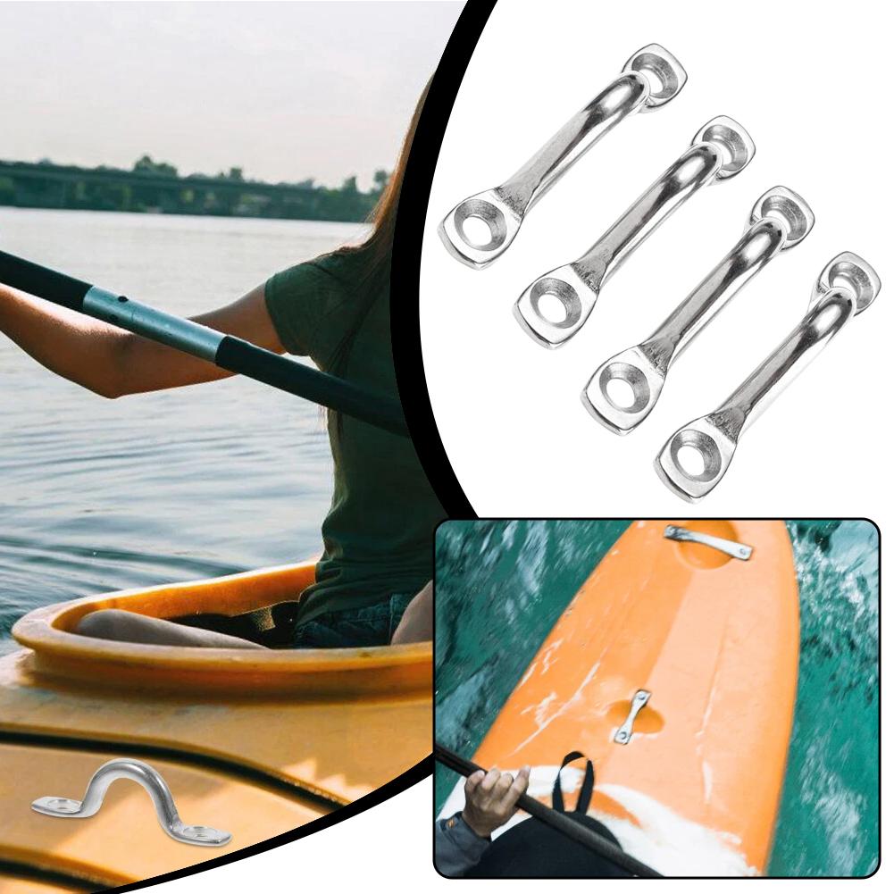 4pcs Handle 5mm Stainless Steel Wire Eye Strap Boat Canopy Tie Engines Hook Marine Accessories Down W0n2