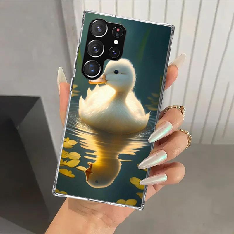 White Swan Grace Art Phone Case for Samsung Galaxy S26 S24 S23 Ultra S25 Edge S22 S21 Plus S20 FE + Soft Print Shell Funda Galax