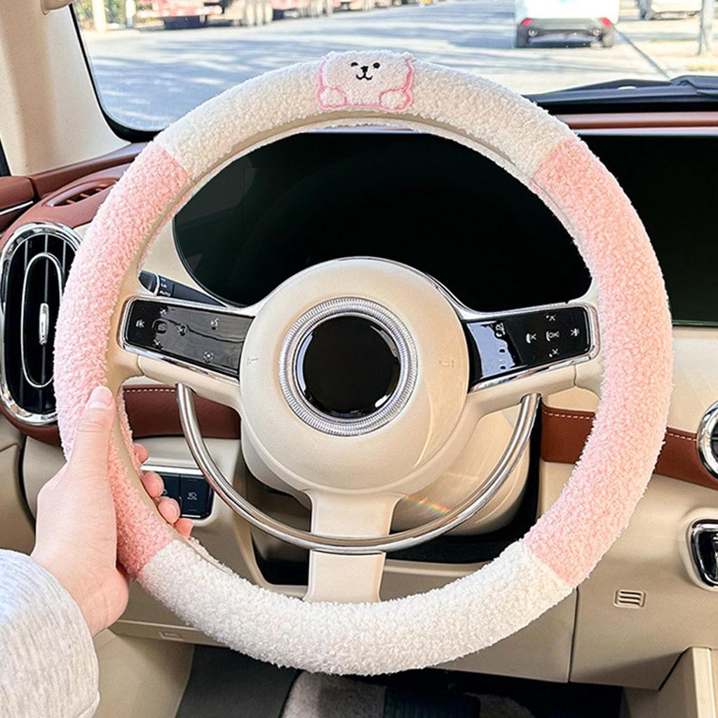 Steering Wheel Cover Men 15 Inch Warm Auto Handle Decoration Car Steering Wheel Covers Cute With Animal Design For Decoration