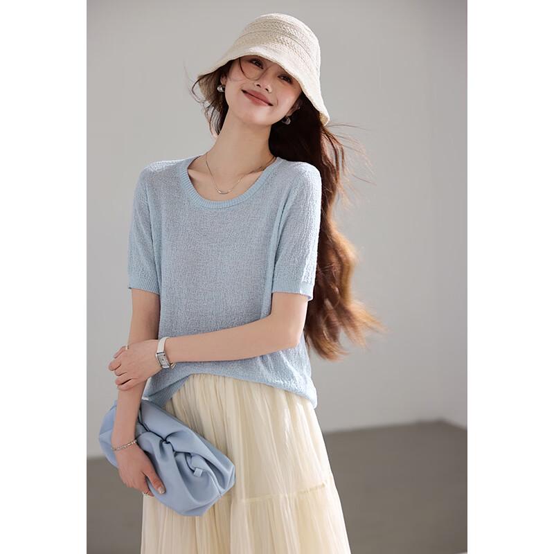VICTORIA&VERA Slim Fit Short Sleeve Knit Top