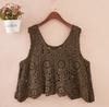 Frühling und Sommer neue einfarbige gestrickte durchbrochene Weste Weste Damen vielseitig locker ärmelloses Blusentop