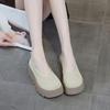 Thick-soled casual small muffin shoes spring new heightening breathable shallow casual shoes