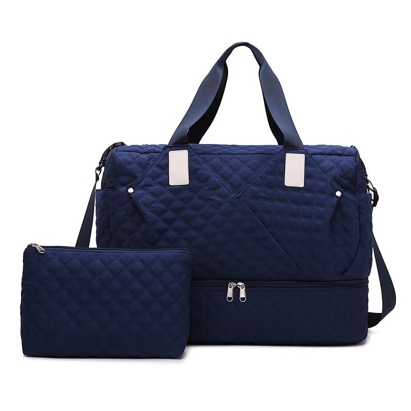 Two-piece set, short-distance portable travel bag, shoulder bag, wet and dry separation fitness bag, independent shoe compartment, large-capacity bag.