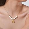 Fashion Jewelry Stainless Steel White Shell Square Conch Gold Necklace Ladies Accessories