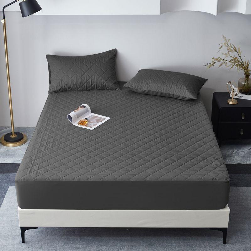 

Водонепроницаемый наматрасник с хлопковой набивкой, утолщенный и высокоэластичный с резинкой, протектор для матраса - Белый и серый 80x200x30cm