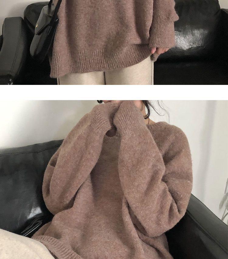 Women's Japanese-Inspired Retro Loose Knit Sweater - Spring/Summer Round Neck, Versatile & Slimming