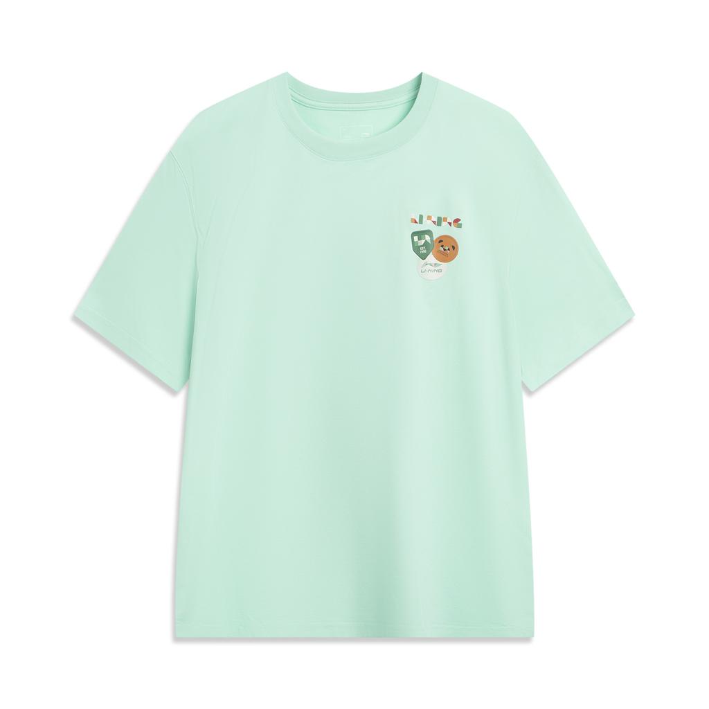 Li Ning Sports Lifestyle Series Casual Versatile Ice Feel Moisture Wicking Comfortable Quick Dry Cool Round Neck Short Sleeve T-Shirt AHSVE97-3